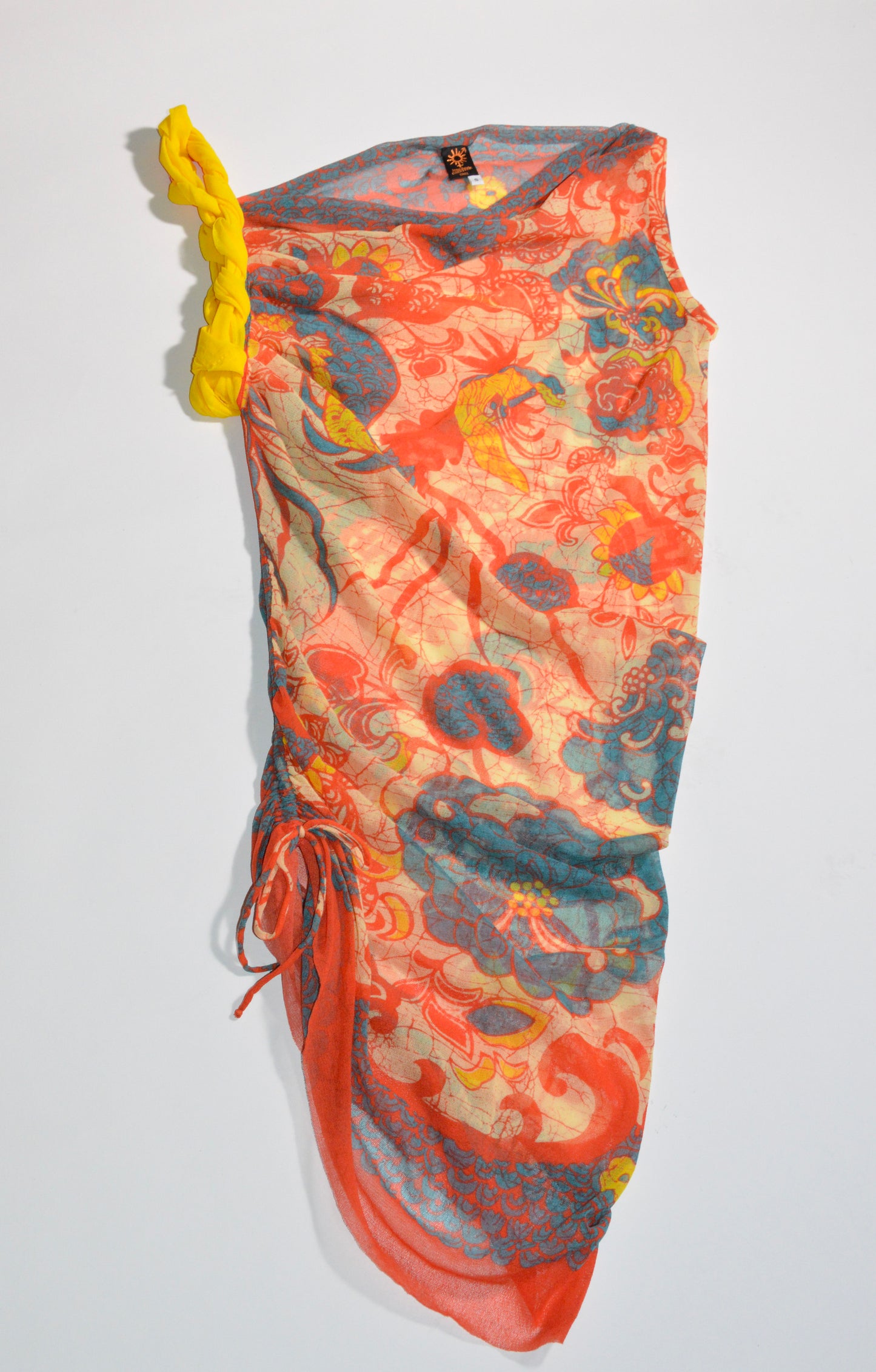 Jean Paul Gaultier Soleil - Printed Mesh Dress w/ Yellow Strap