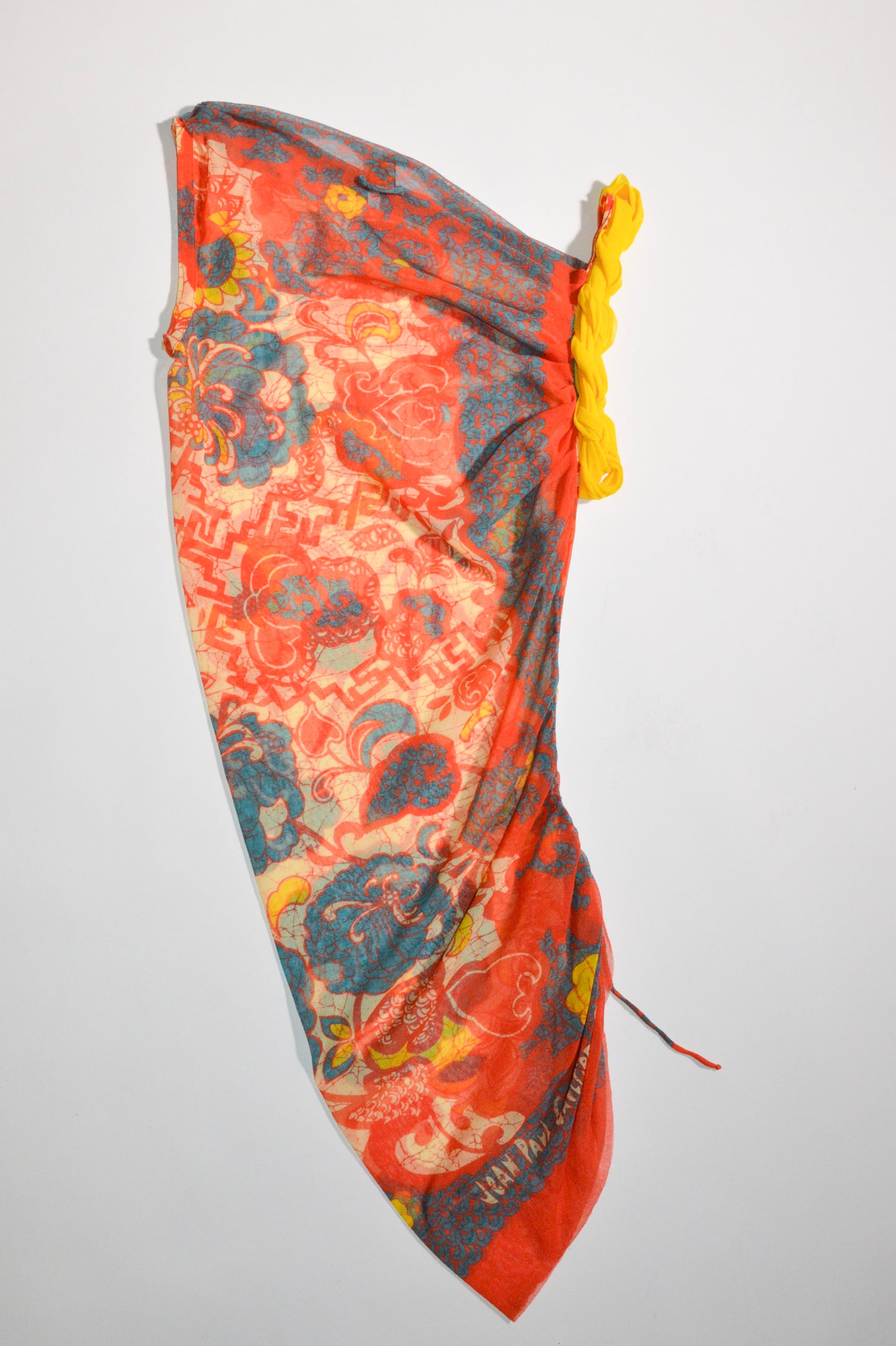 Jean Paul Gaultier Soleil - Printed Mesh Dress w/ Yellow Strap