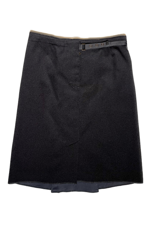 Prada - Linea Rossa - Thick Black Skirt w/ Buckle