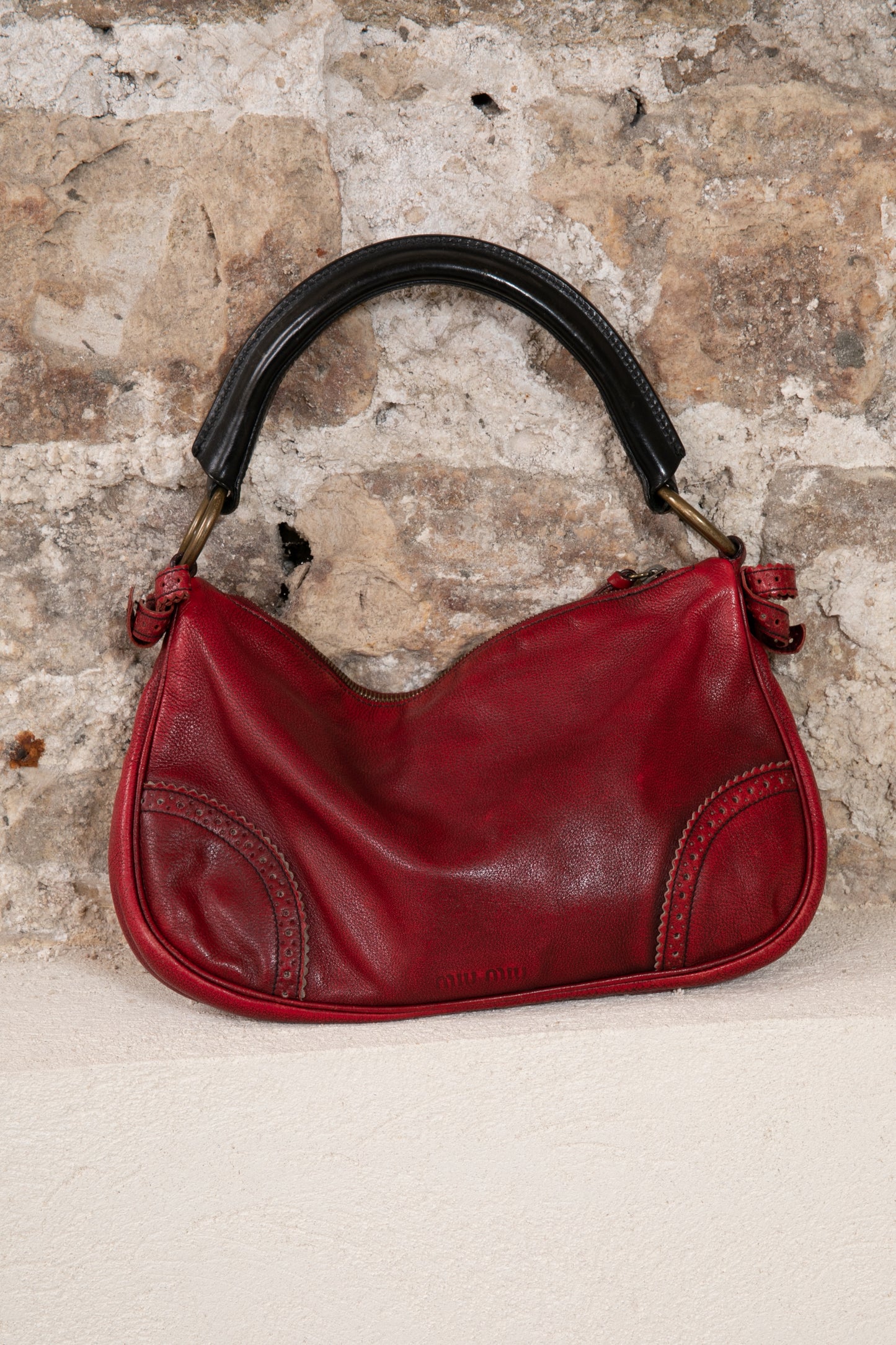 Miu Miu - 90's Red Leather Baguette