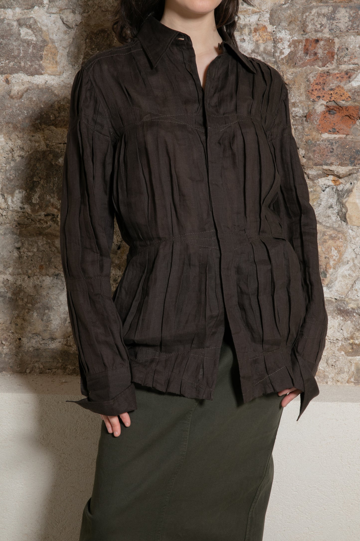 Jean Paul Gaultier - FW 2002 Folded Brown Shirt