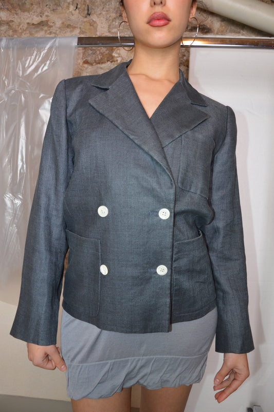 Yves Saint Laurent - 1980's Blazer Croisé Bleu