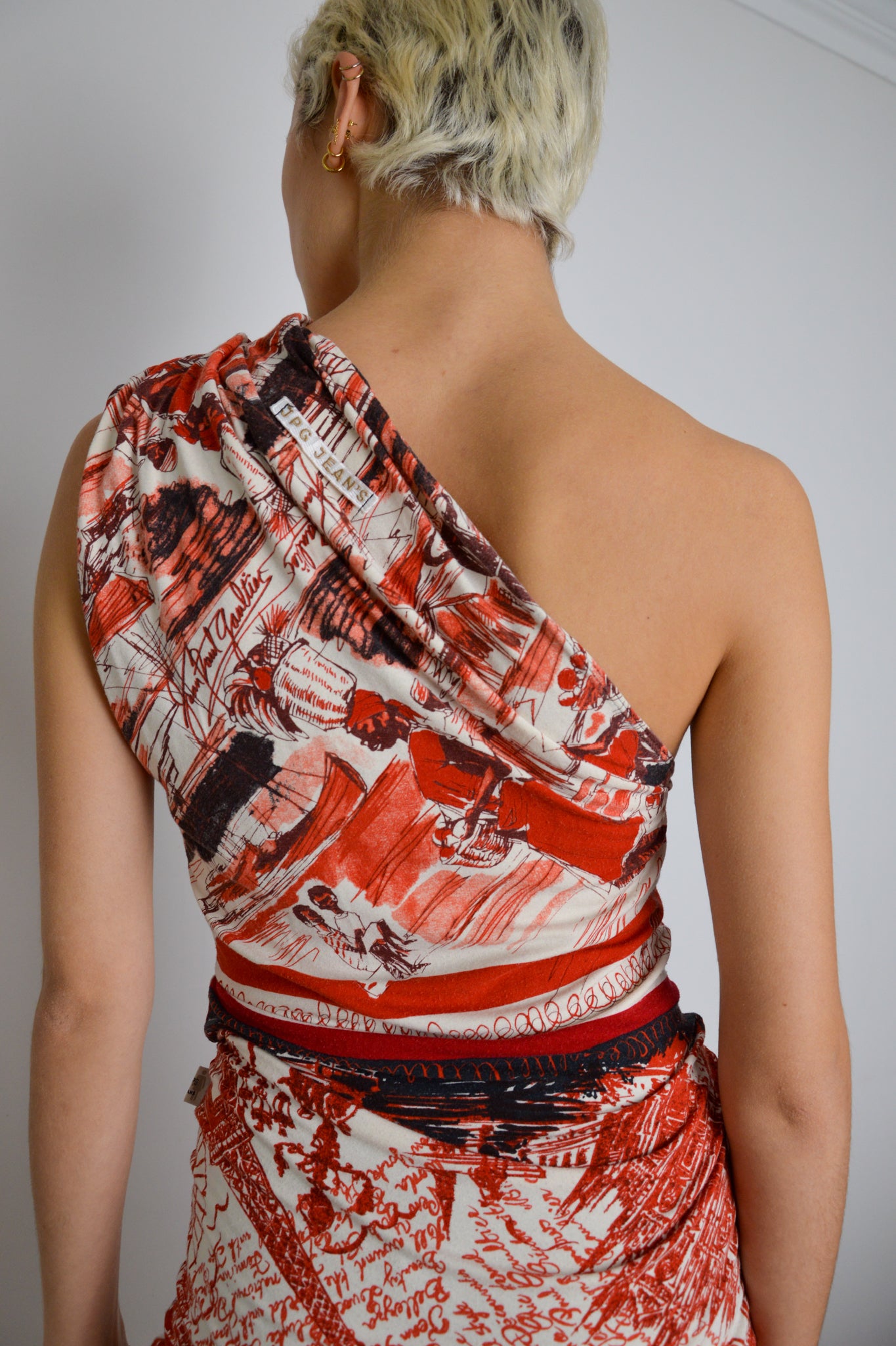 Jean Paul Gaultier - Gaultier Jean's - Printed Jersey Asymmetric Dress