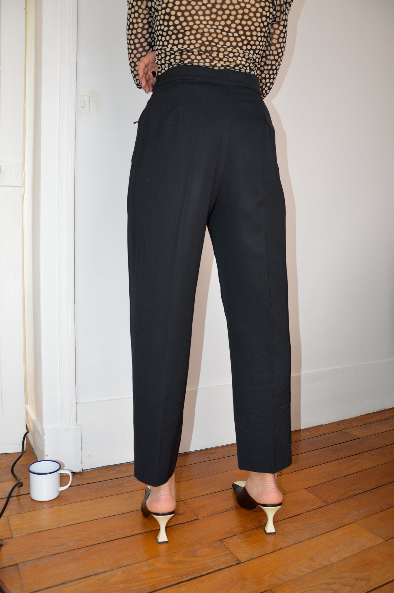 کژوال Dolce  Gabbana  Cotton high rise trousers with darts   FTBI3TFUFGDW0001