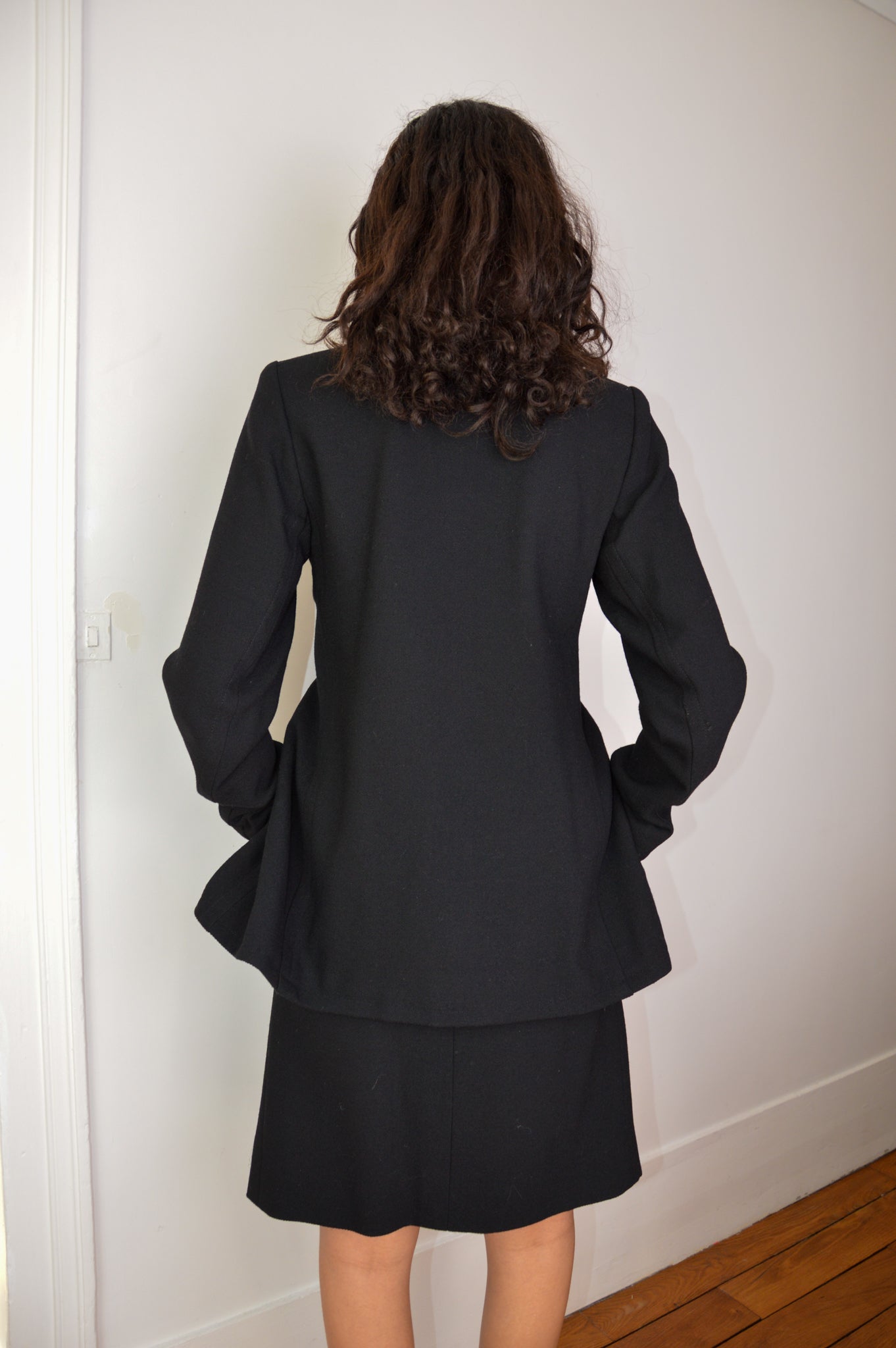 Yves Saint Laurent - Rive Gauche - Black wool crepe skirt suit