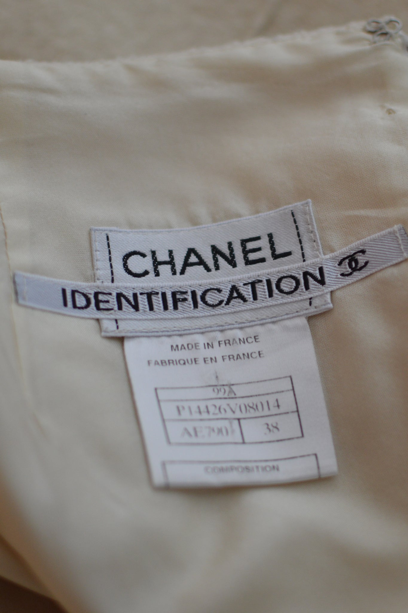 chanel vintage cream pencil wool skirt red brown santiags brick wall paris analog photography identification label