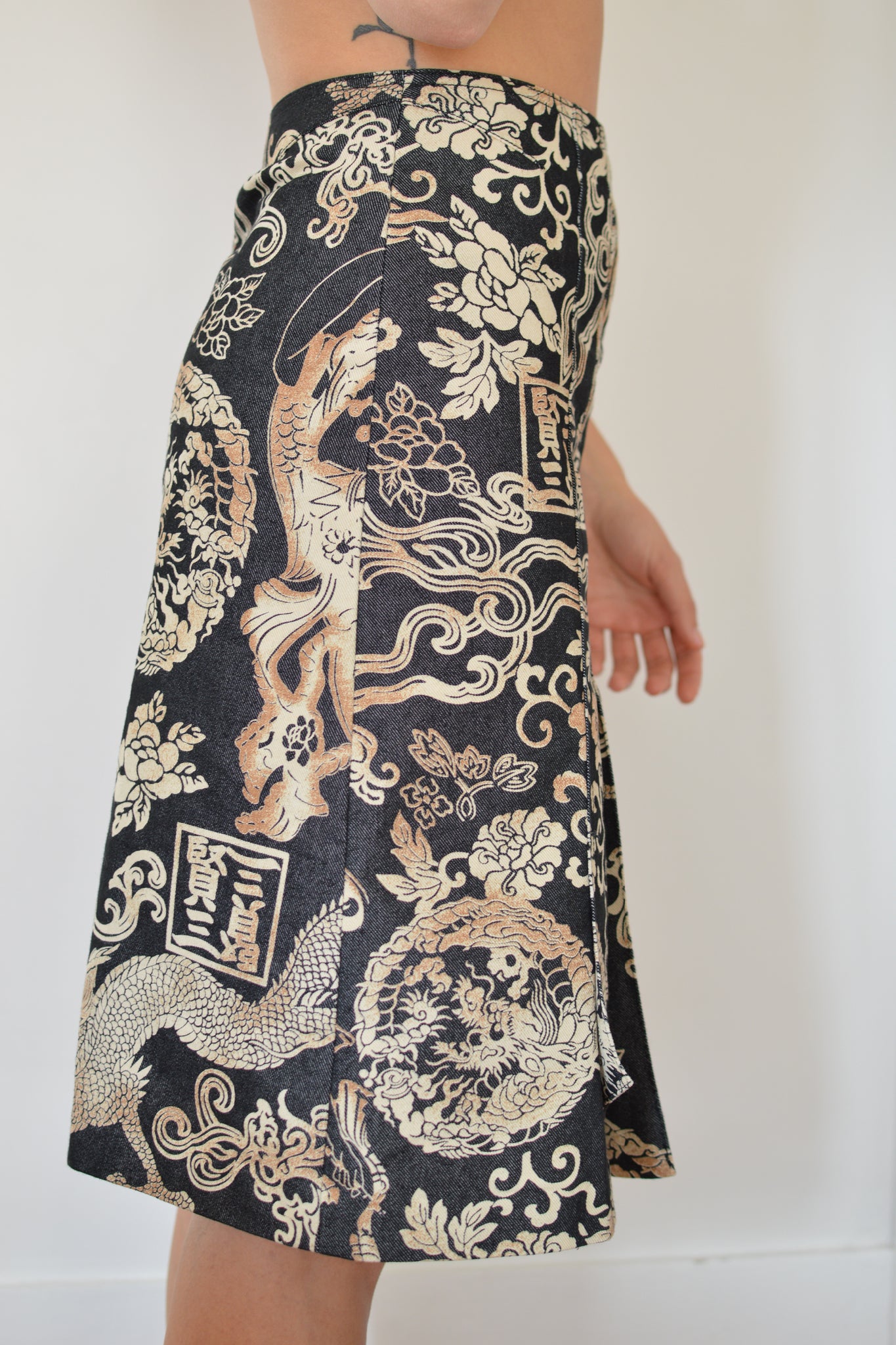 Kenzo - Kenzo - Printed Denim Skirt