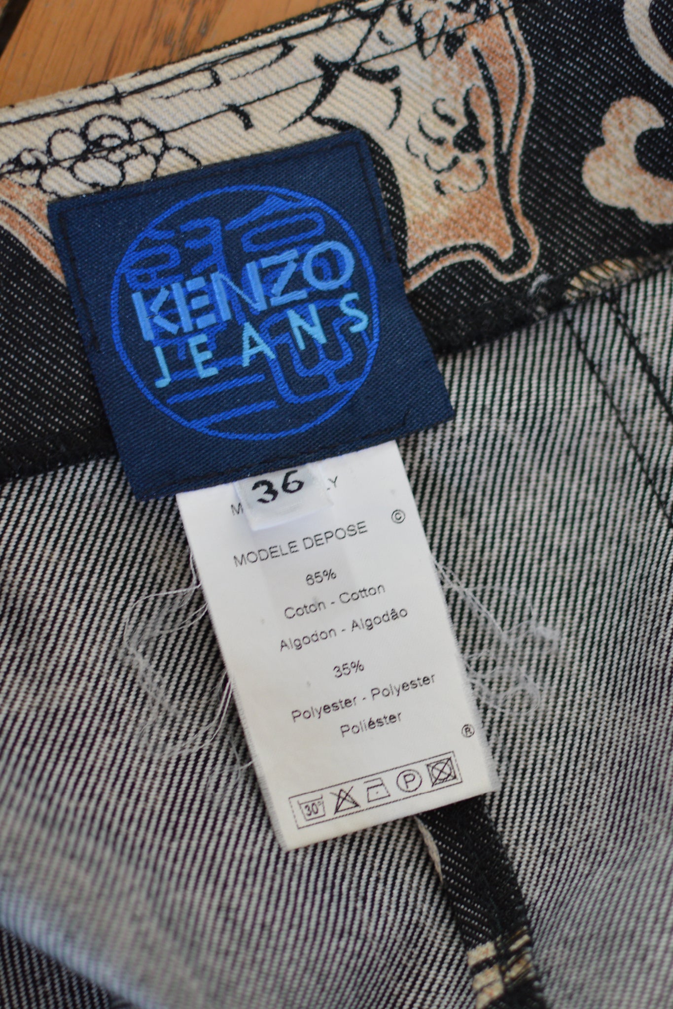 kenzo jeans vintage label griffe