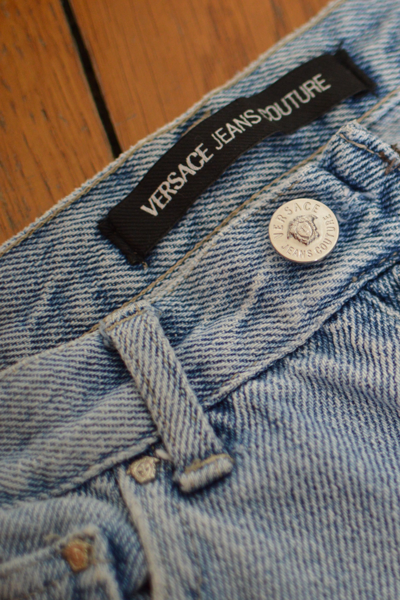 vintage versace denim short bermuda 